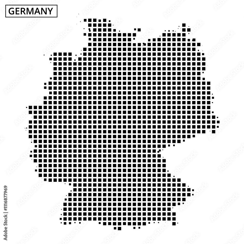 Fototapeta premium Germany map created with a dotted pattern showcasing geographic outlines