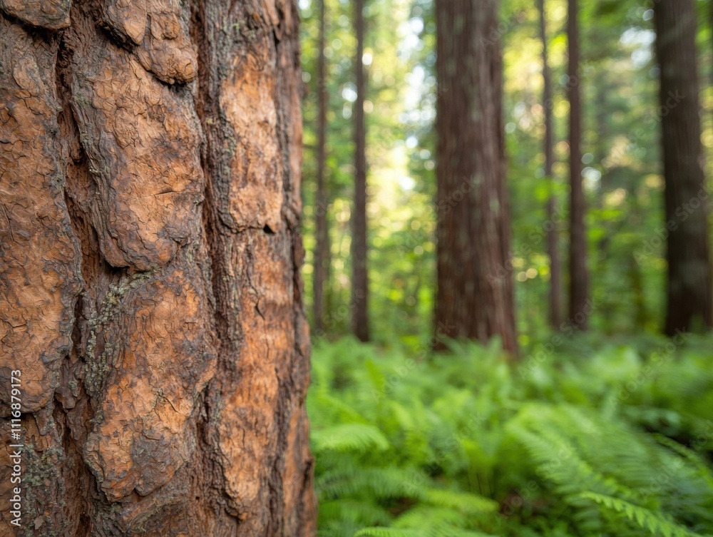 Lush forest with towering redwood trees Lush forest with towering redwood trees