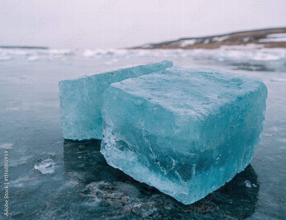 Majestic Iceberg Floating in Icy Waters Majestic Iceberg Floating in Icy Waters