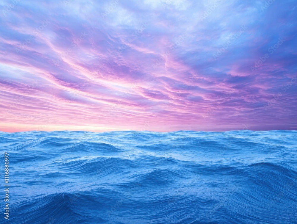Obraz premium Serene ocean waves at sunset