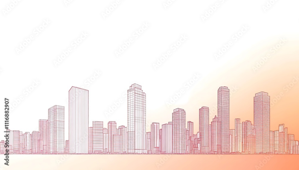 A minimalist skyline illustration with a gradient background. A minimalist skyline illustration with a gradient background.