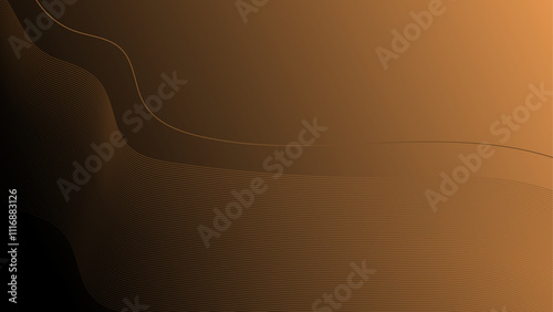 Abstract background with flowing black and gold gradient lines forming a dynamic and elegant wave pattern. Perfect for luxury branding, presentations, or modern design concepts.