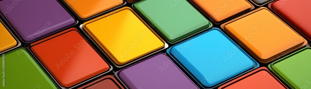 Colorful Square Tiles Background with Bright Mixed Shades for Creative Design Projects, Modern Aesthetic, and Artistic Presentations