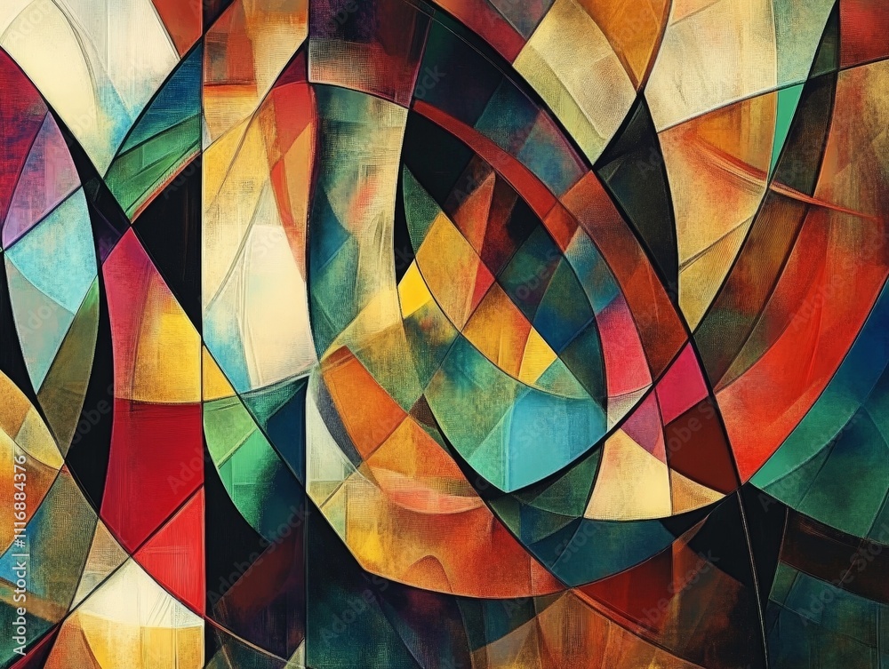 Fototapeta premium Abstract digital art composition with a kaleidoscope of shapes and vivid colors