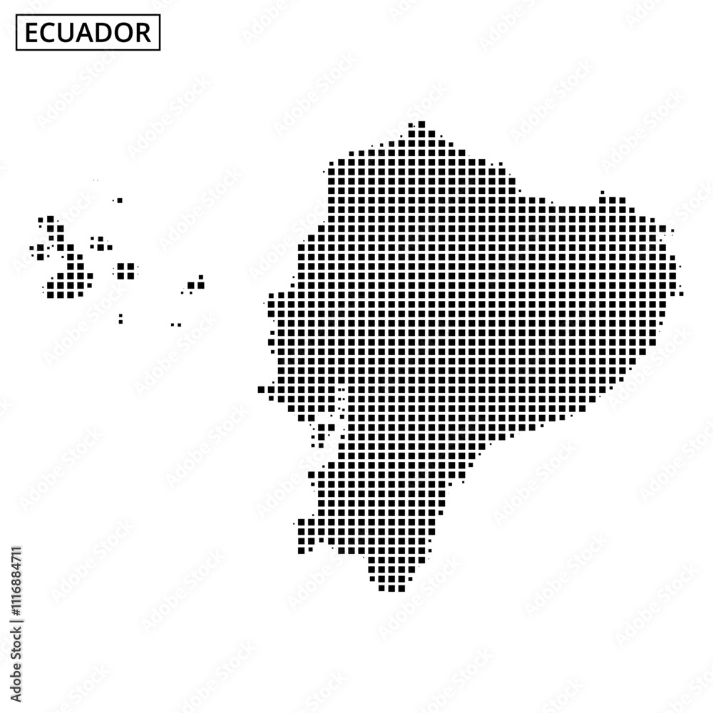 Obraz premium Map of Ecuador showcasing its unique geographical shape and location in South America