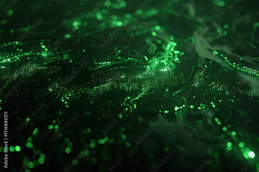 Obraz premium A green screen with a lot of dots and lines