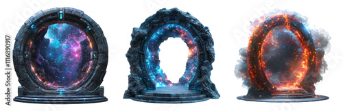 Cosmic Portals to Other Worlds Isolated on transparent background