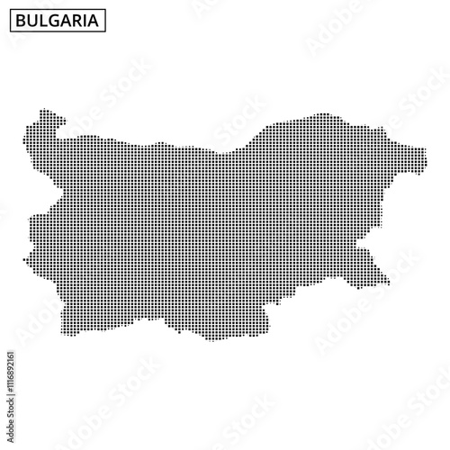 Map outline of Bulgaria represented with dotted texture against a light background