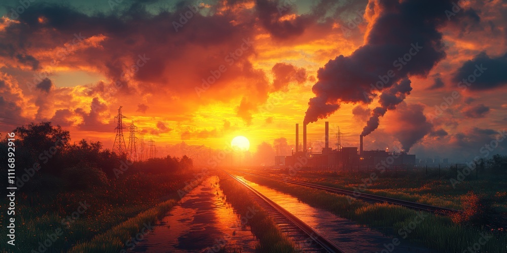 Industrial Landscape with Hydrogen Pipeline and Wind Turbines for Sustainable Energy Production Industrial Landscape with Hydrogen Pipeline and Wind Turbines for Sustainable Energy Production
