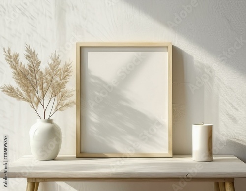 A Minimalist Home Office Design with White Walls and a Light Wooden Desk for Creative Flow.