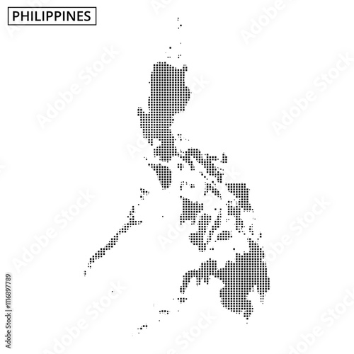 Outline of the Philippines in a dotted design with minimalist style for educational use
