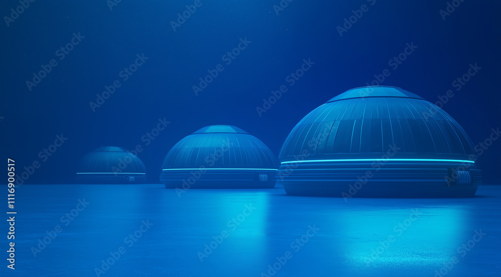 Futuristic Space-Age Battery Against an Air Force Blue Backdrop Futuristic Space-Age Battery Against an Air Force Blue Backdrop