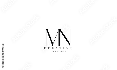 Alphabet letters Initials Monogram logo  MN NM M N