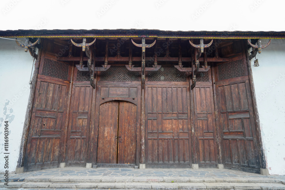 Architectural Scenery of Yi Village in China Ethnic Museum