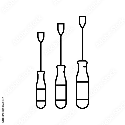 screwdrivers car repair tool line icon vector. screwdrivers car repair tool sign. isolated contour symbol black illustration