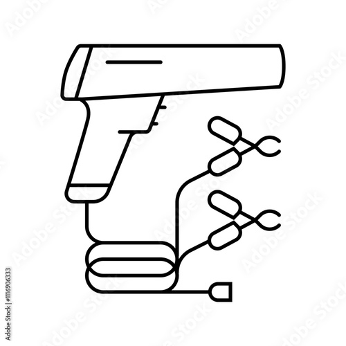 timing light car repair tool line icon vector. timing light car repair tool sign. isolated contour symbol black illustration