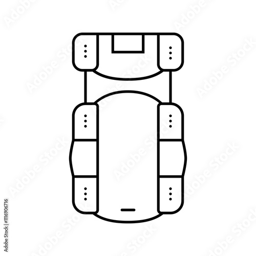creeper car repair tool line icon vector. creeper car repair tool sign. isolated contour symbol black illustration