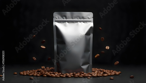 morning coffee beans roasted packaging mockup drink