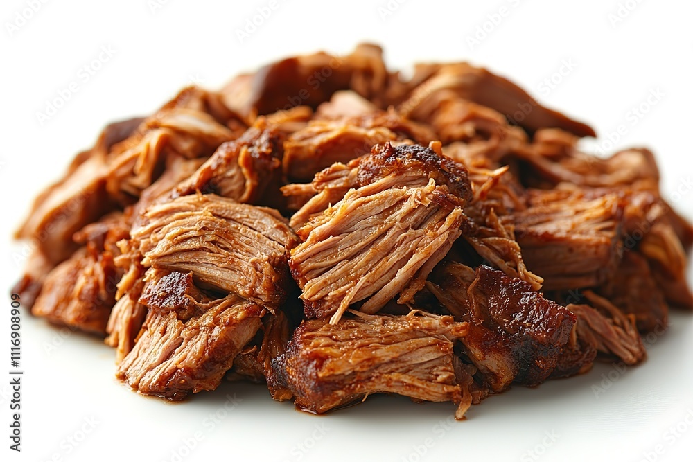 Obraz premium A pile of meat is on a white background