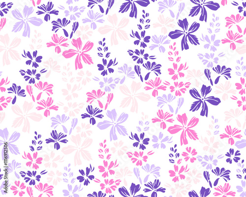 Tiny meadow forget-me-not flowers repeat pattern vector design. Ditsy pretty ...