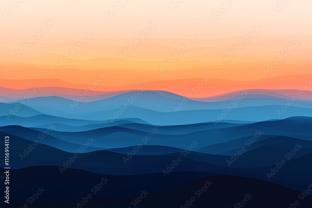 Sunset gradient with warm tones blending into night blue Sunset gradient with warm tones blending into night blue