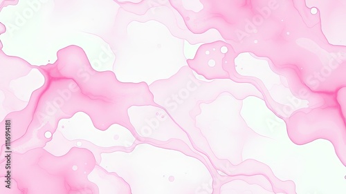 Abstract Pink Watercolor Stain Fluid Organic Shapes Bright Colors