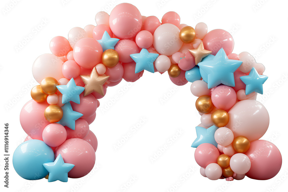 balloon arch, pastel colors, pink and blue balloons, gold highlights, star shapes, festive decoration, aesthetic composition, soft lighting, whimsical design, celebration atmosphere
balloon arch, pastel colors, pink and blue balloons, gold highlights, star shapes, festive decoration, aesthetic composition, soft lighting, whimsical design, celebration atmosphere