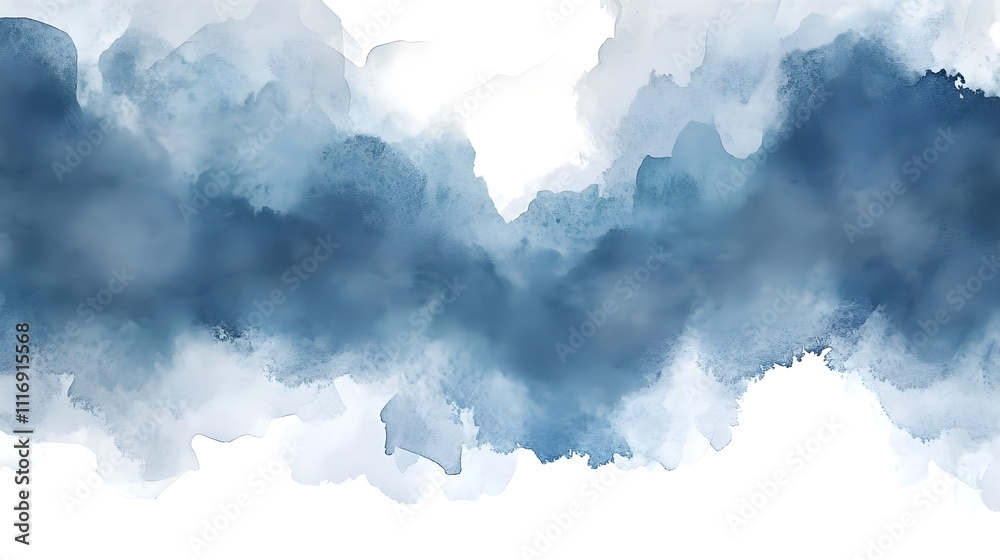 Abstract stormy sky with moody blues and grays in expressive watercolor texture Abstract stormy sky with moody blues and grays in expressive watercolor texture