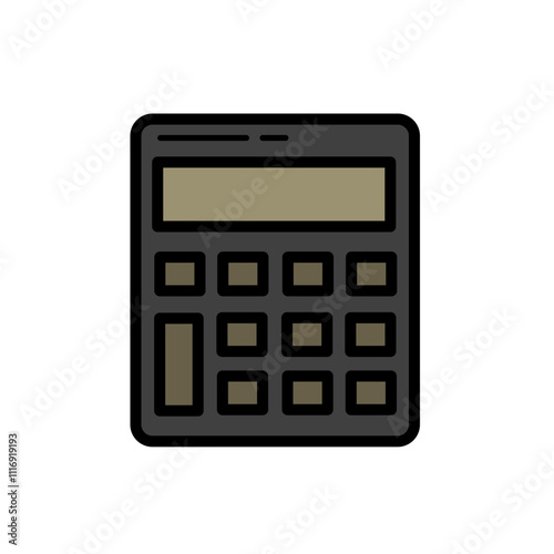 Calculator simple colour, vector art, single icon, business and office, finance icon