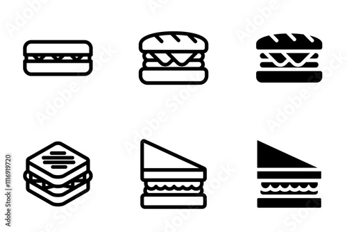 sandwich icon set