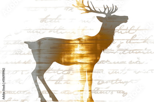 Rustic Deer Silhouette with Handwritten Notes
