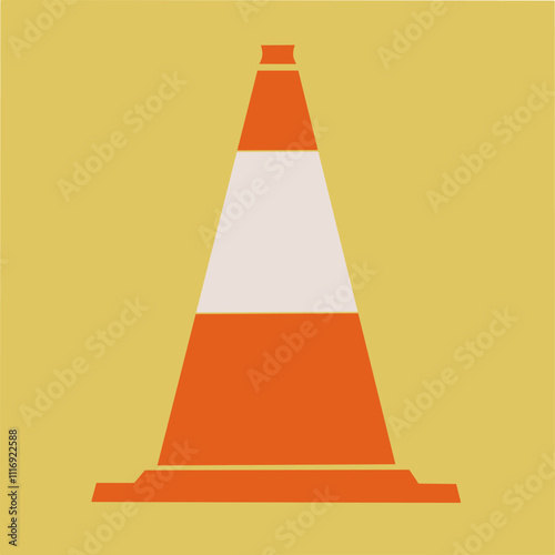 Illustration of a cone traffic icon vector,cone traffic icon stock for poster and banner,cone traffic icon design vector in colorful 