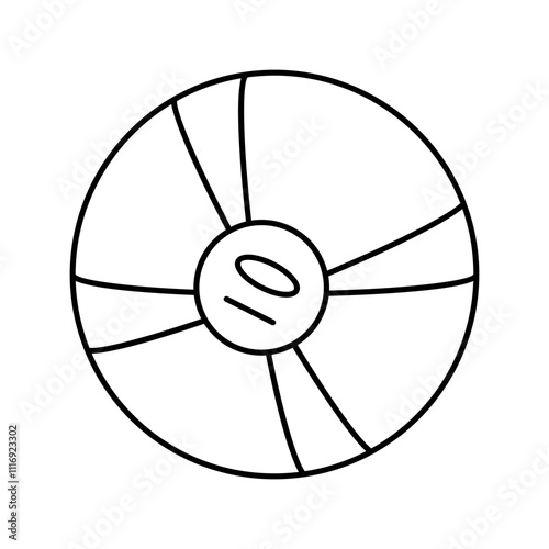 medicine ball fitness tool line icon vector. medicine ball fitness tool sign. isolated contour symbol black illustration