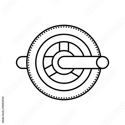 ab wheel fitness tool line icon vector. ab wheel fitness tool sign. isolated contour symbol black illustration