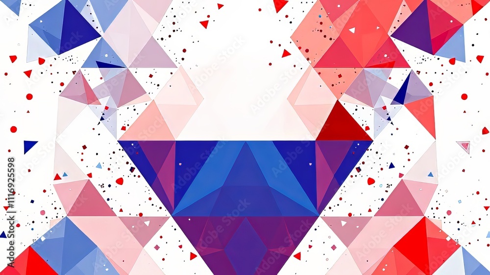 Obraz premium Russia National Day Banner - Geometric Abstract Design