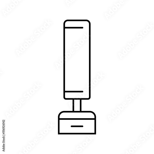 punching bag fitness tool line icon vector. punching bag fitness tool sign. isolated contour symbol black illustration
