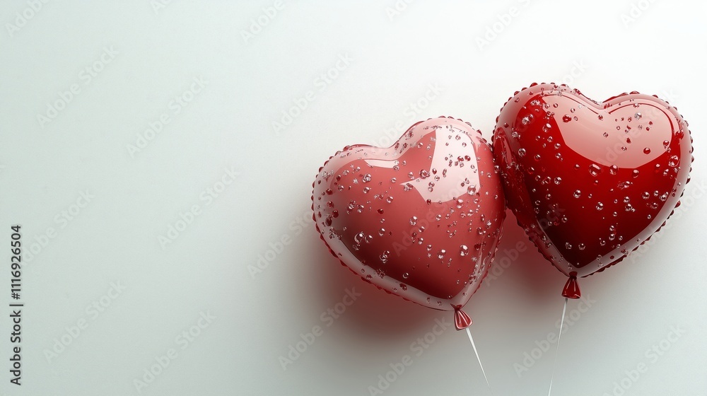 Obraz premium Charming Red Heart Balloons for Romantic Celebrations and Events