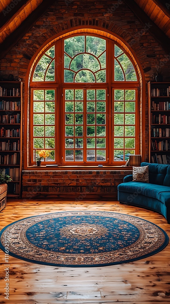 Obraz premium A person organizing their home office with shelves, books, and a laptop