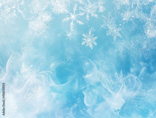 Wallpaper Mural Background of light blue with snowflakes and swirls - ai Torontodigital.ca