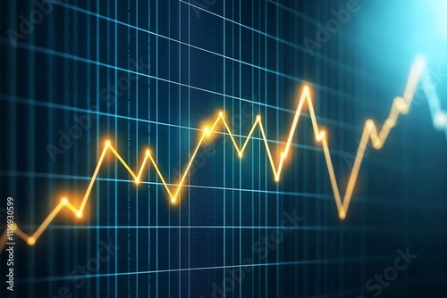 Exponential Financial Growth Curve with Golden Highlights on Data Visualization