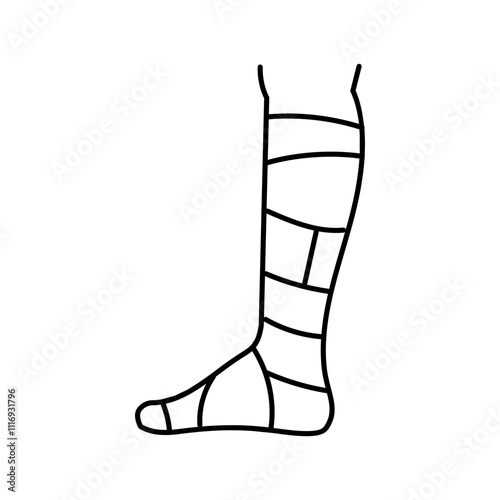 bandaged limb fracture line icon vector. bandaged limb fracture sign. isolated contour symbol black illustration