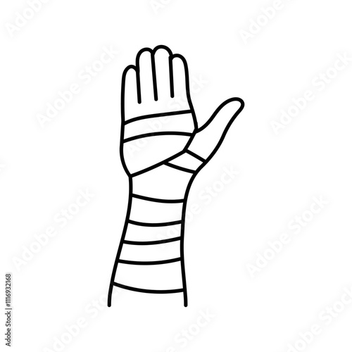 cast on arm fracture line icon vector. cast on arm fracture sign. isolated contour symbol black illustration