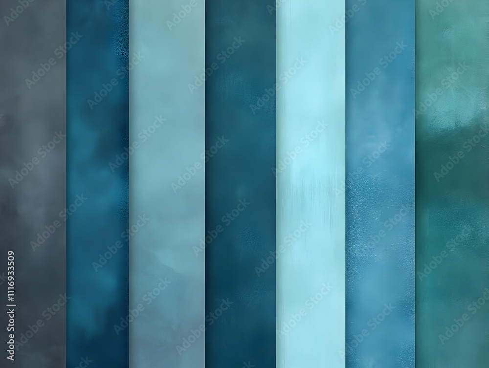 A gradient of blue shades displayed in vertical panels, showcasing color variations. A gradient of blue shades displayed in vertical panels, showcasing color variations.