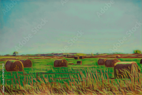 a field of hay bales farm nature fall autumn landscape