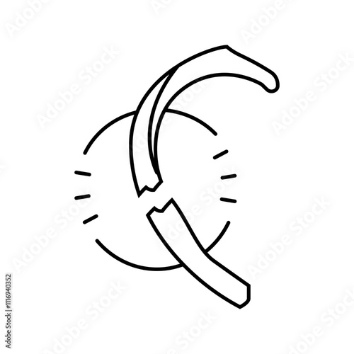 fractured rib fracture injury line icon vector. fractured rib fracture injury sign. isolated contour symbol black illustration