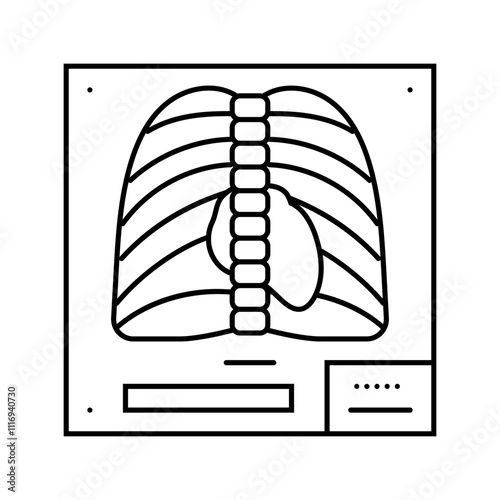 x ray fracture injury line icon vector. x ray fracture injury sign. isolated contour symbol black illustration