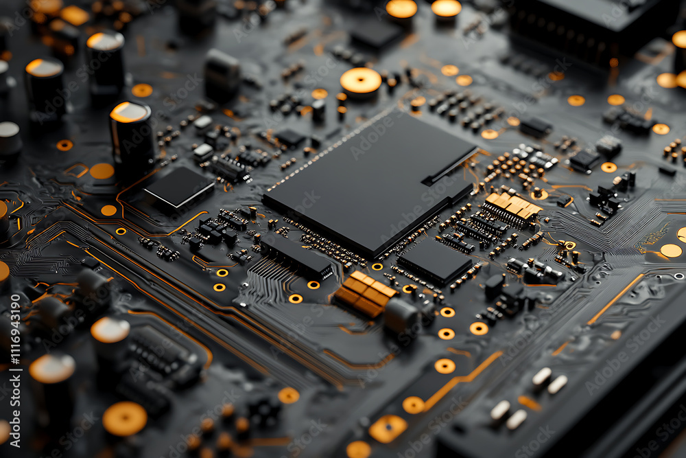 Close-up of a Circuit Board with intricate details Close-up of a Circuit Board with intricate details