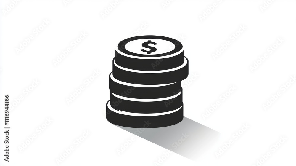 Minimalist dollar icon representing savings and investments on a plain background Minimalist dollar icon representing savings and investments on a plain background