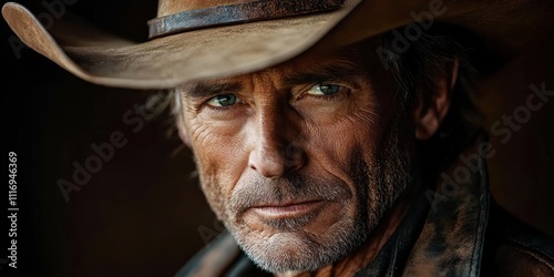 Intimate Portrait of an Aged Cowboy from the Southern United States