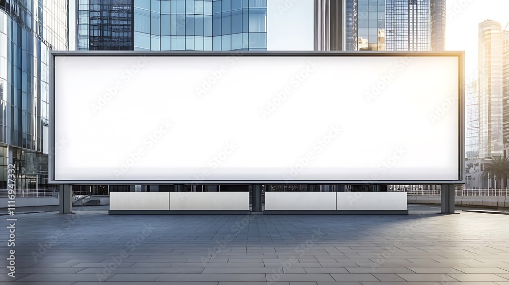 Large blank billboard in an urban setting, ready for advertising or announcements. Large blank billboard in an urban setting, ready for advertising or announcements.
